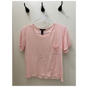 Peach striped tee shirt